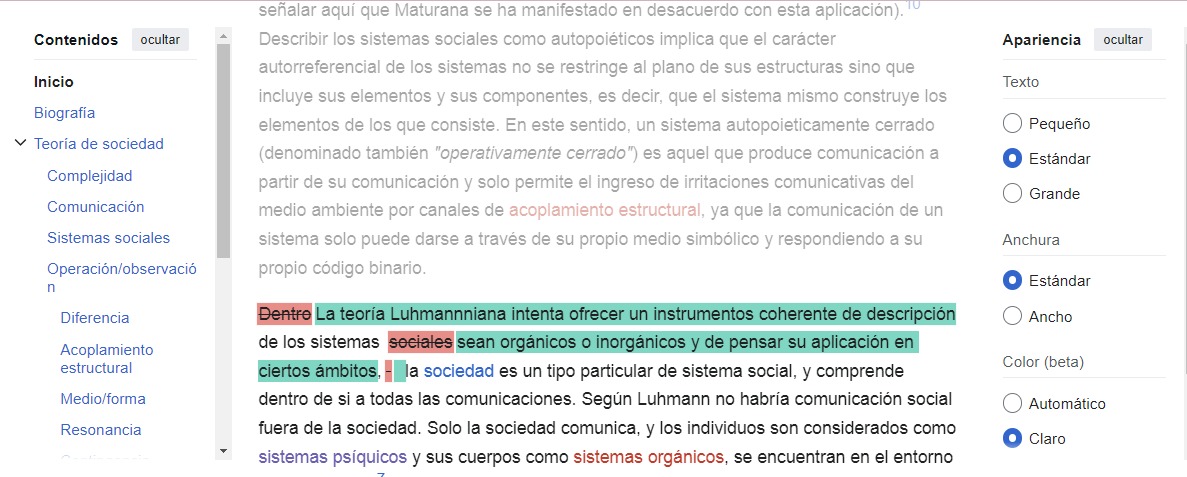 Edición en Wikipedia sobre sistemas psíquicos